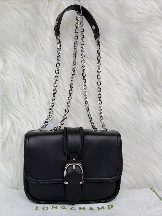 Longchamp Handbags - Longchamp Amazone Small Leather Crossbody Bag - Black